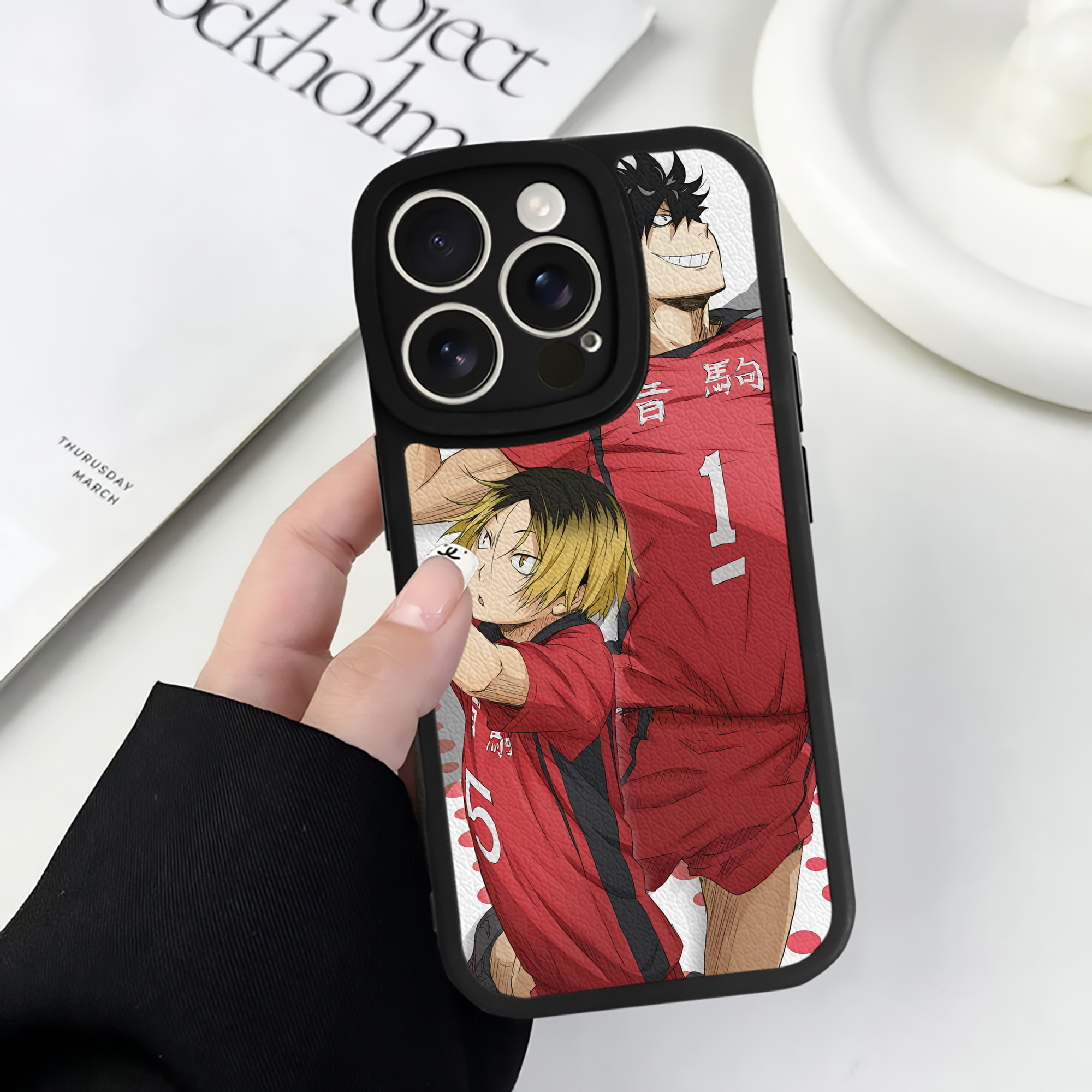 （画像用） ハイキュー!! Haikyu!! 【iPhone 16シリーズ対応】シリコンスマホケース（レザー調） 材質：シリコン